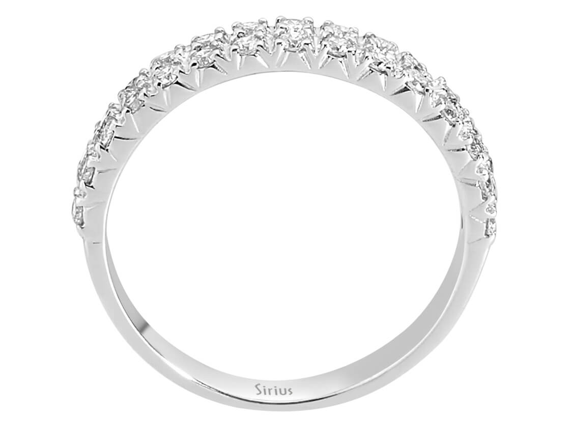 Alliance demi-ronde à deux rangs de diamants de 0,41 carat