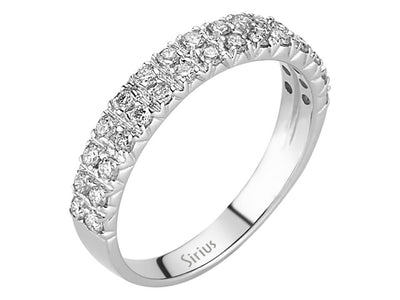 Alliance demi-ronde à deux rangs de diamants de 0,41 carat