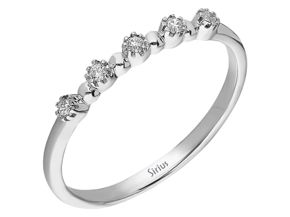 Diamant halbrundum Allianz - handgefertigter Diamantschmuck aus Feingold | Sirius Diamant