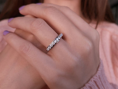 Alliance demi-ronde en diamant de 0,40 carat