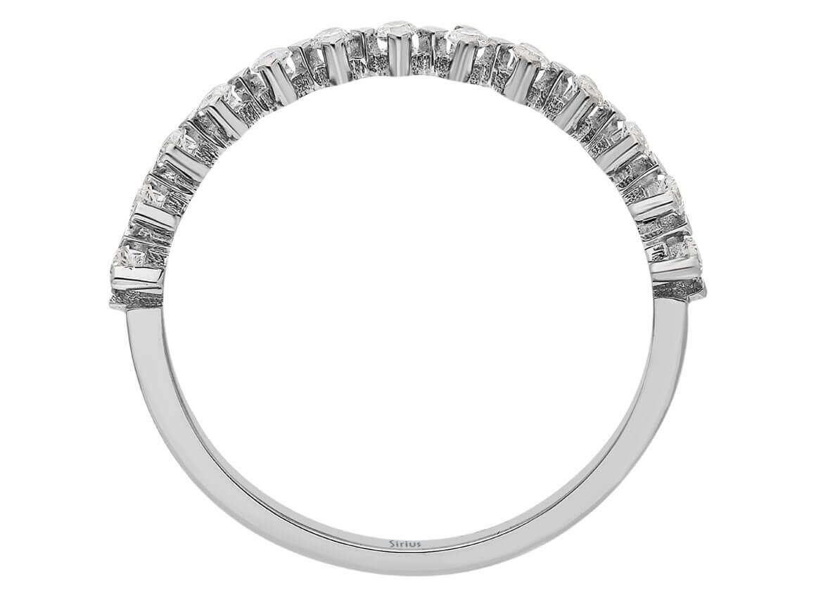 0,20 Karat Diamant halbrundum Allianz – handgefertigter Diamantschmuck aus Feingold | Sirius Diamant