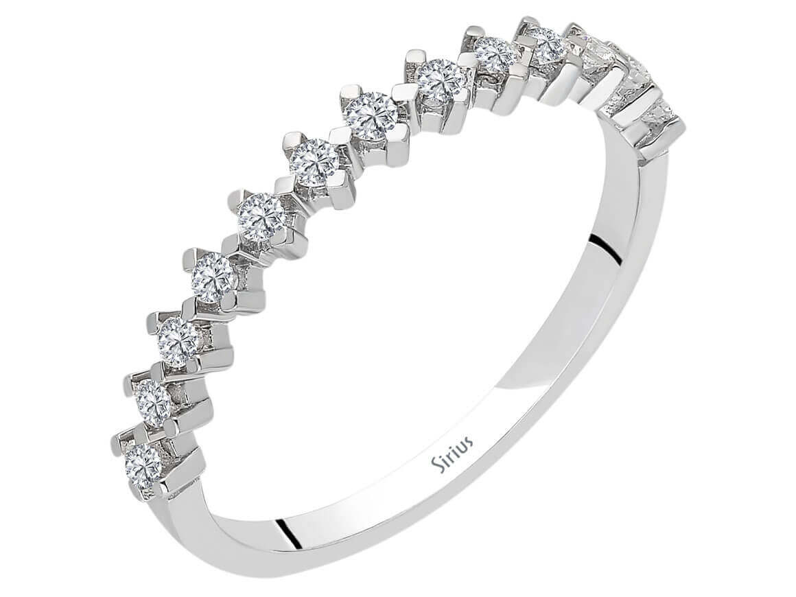 0,20 Karat Diamant halbrundum Allianz – handgefertigter Diamantschmuck aus Feingold | Sirius Diamant