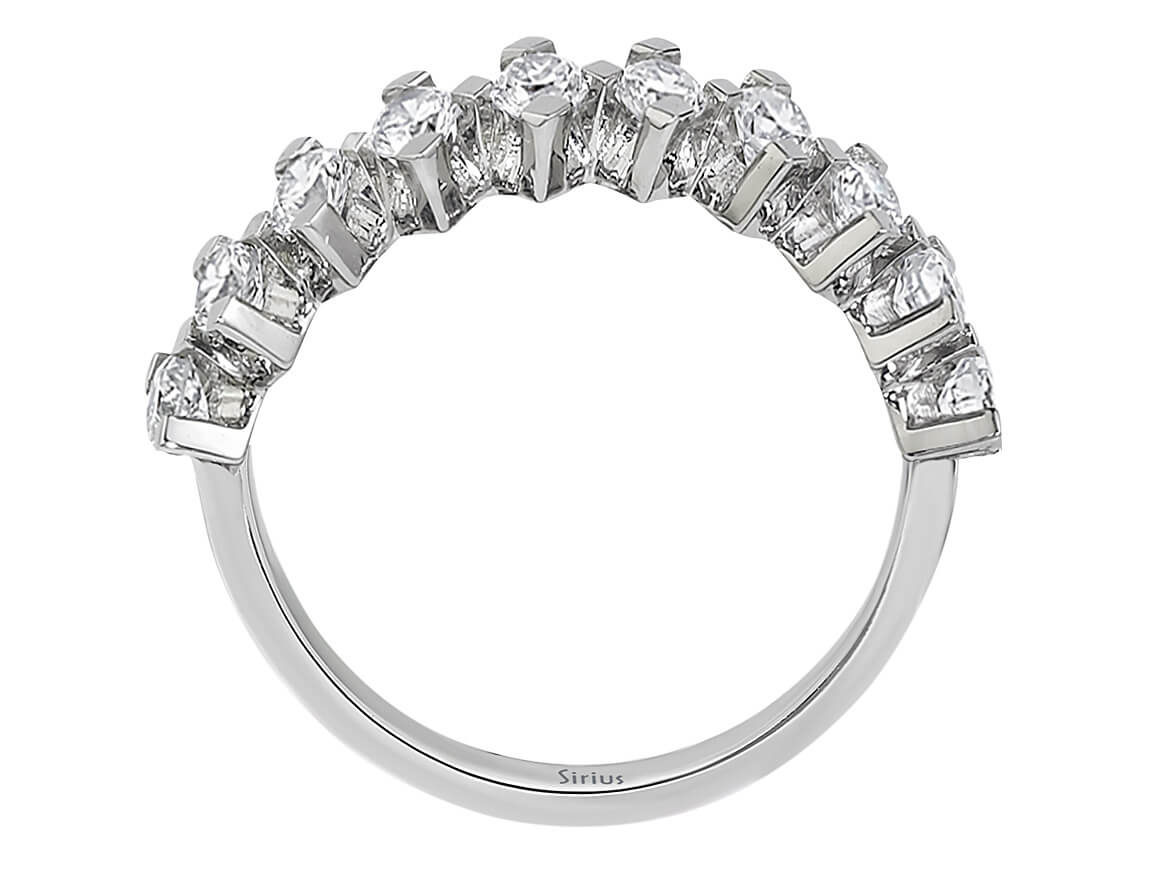 0,60 Carat Diamant halbrunde Allianz - handgefertigter Diamantschmuck aus Feingold | Sirius Diamant