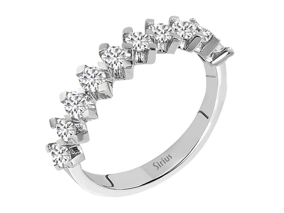 0,60 Carat Diamant halbrunde Allianz - handgefertigter Diamantschmuck aus Feingold | Sirius Diamant