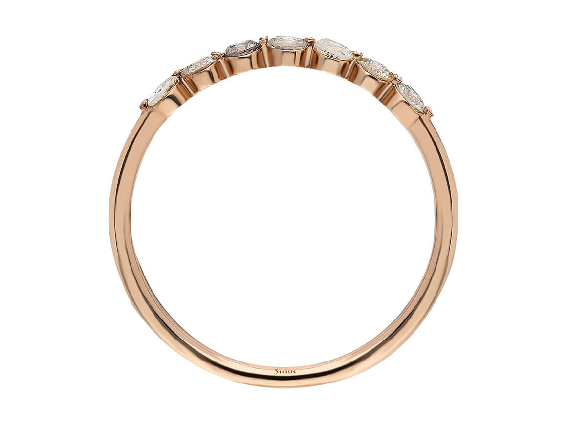 0,35 Carat halbrundum Allianz - handgefertigter Diamantschmuck aus Feingold | Sirius Diamant