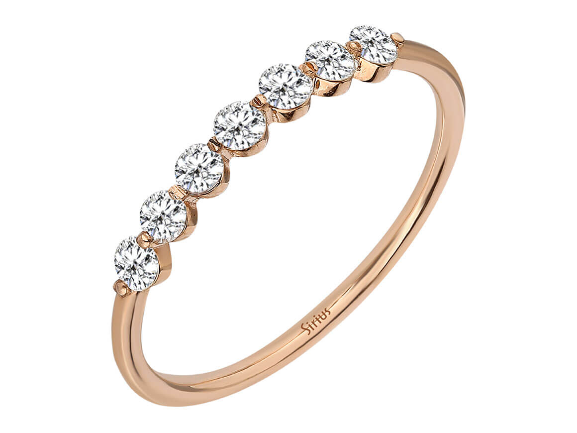 0,35 Carat halbrundum Allianz - handgefertigter Diamantschmuck aus Feingold | Sirius Diamant