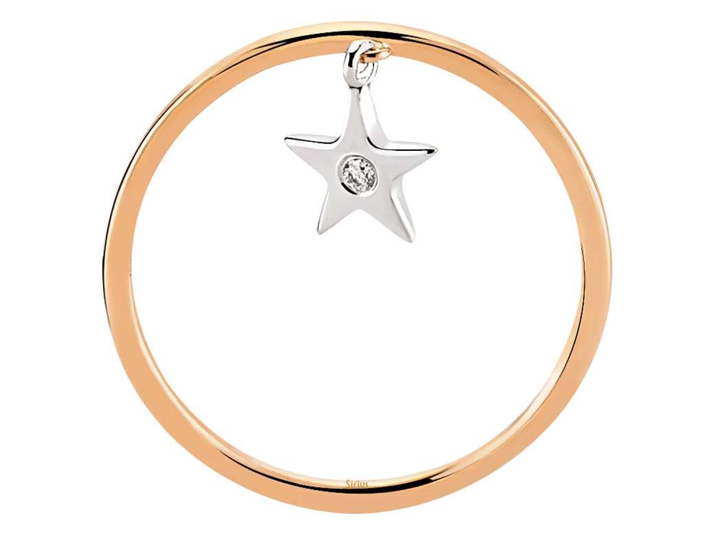 Diamant Stern Ring - handgefertigter Diamantschmuck aus Feingold | Sirius Diamant