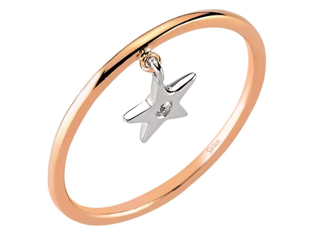 Diamant Stern Ring - handgefertigter Diamantschmuck aus Feingold | Sirius Diamant