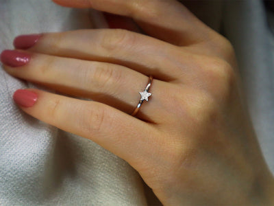 0.03 total carat diamond star ring
