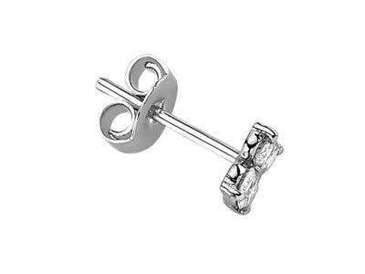 0.18 total carat diamond clover men's earring in 8 K white gold
