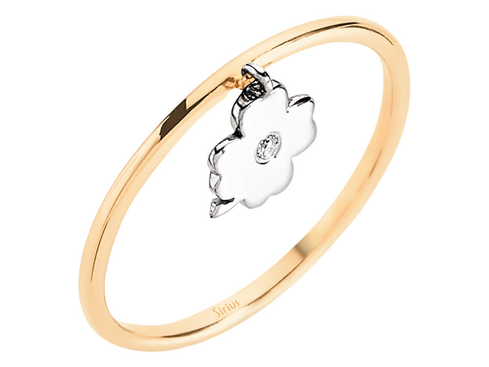 Diamant Kleeblatt Ring - handgefertigter Diamantschmuck aus Feingold | Sirius Diamant