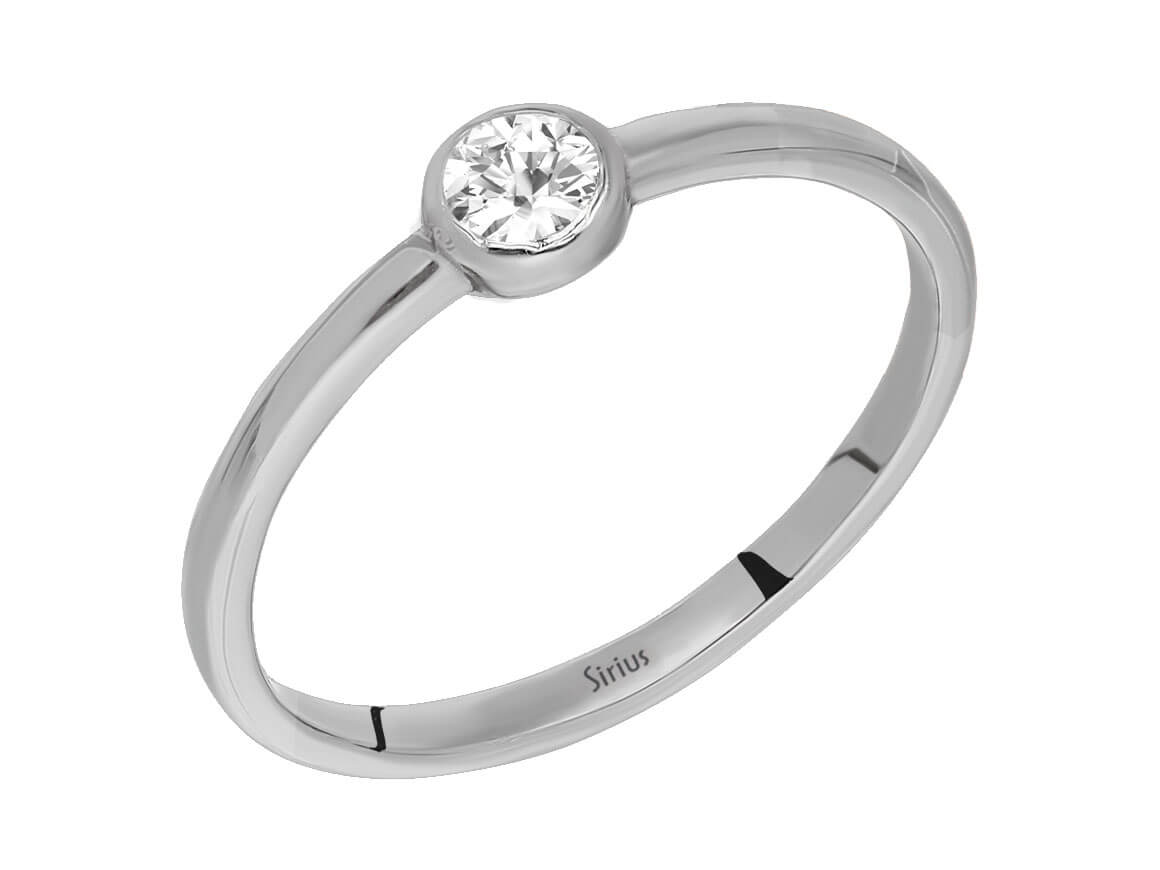 F Farbe 0,15 Carat Diamant Solitär Ring - handgefertigter Diamantschmuck aus Feingold | Sirius Diamant