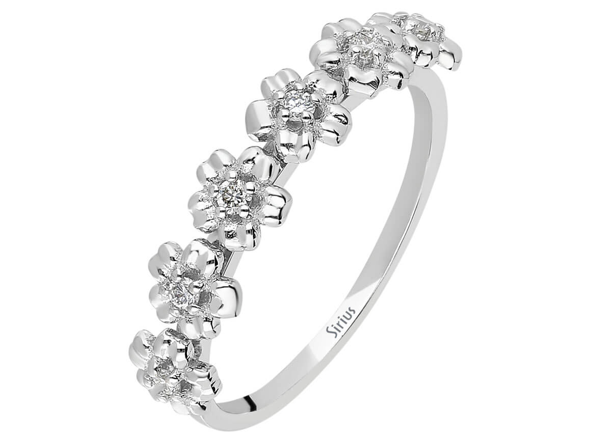 Diamant Schlüsselblüme Damenring - handgefertigter Diamantschmuck aus Feingold | Sirius Diamant