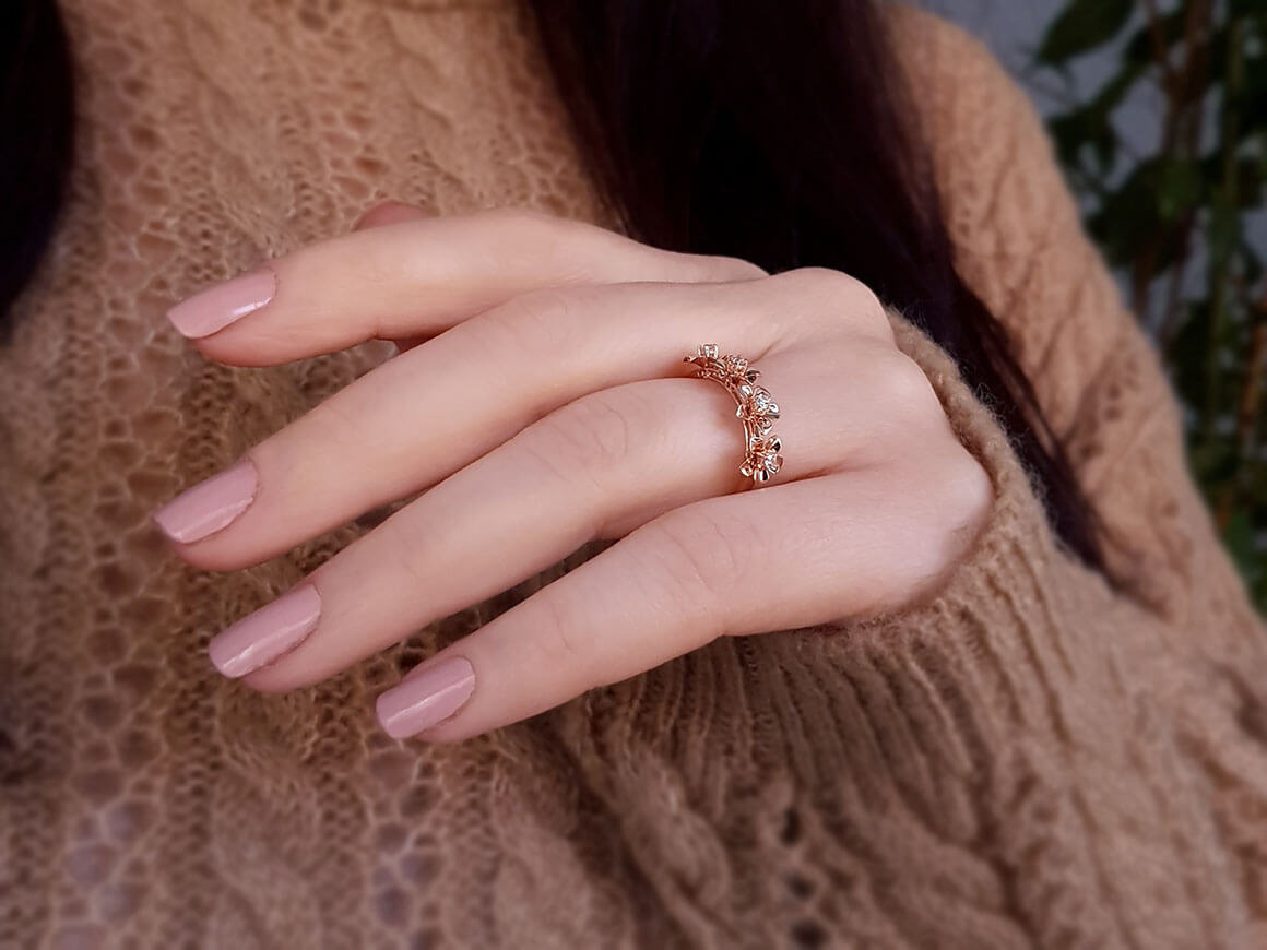 Diamond Gardenia Ring