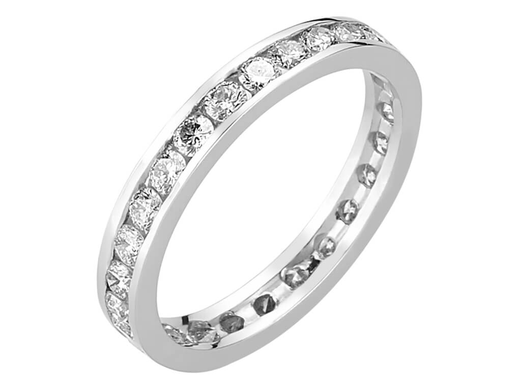 1,95 Karat Diamant Rundum Allianz in 14 K Weißgold - handgefertigter Diamantschmuck aus Feingold | Sirius Diamant