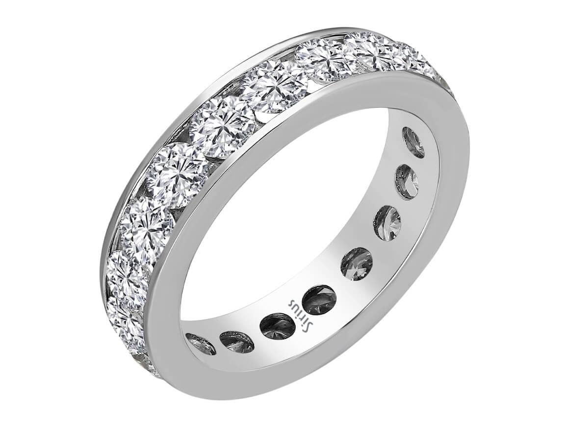 3,35 Karat Diamant Rundum Allianz in 585er 14 K Weißgold - handgefertigter Diamantschmuck aus Feingold | Sirius Diamant