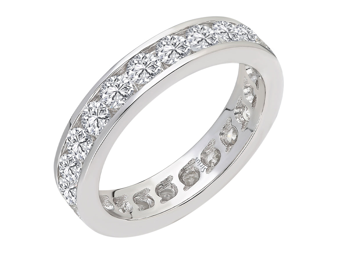 1.70 carat diamond all around alliance ring in 14 K white gold