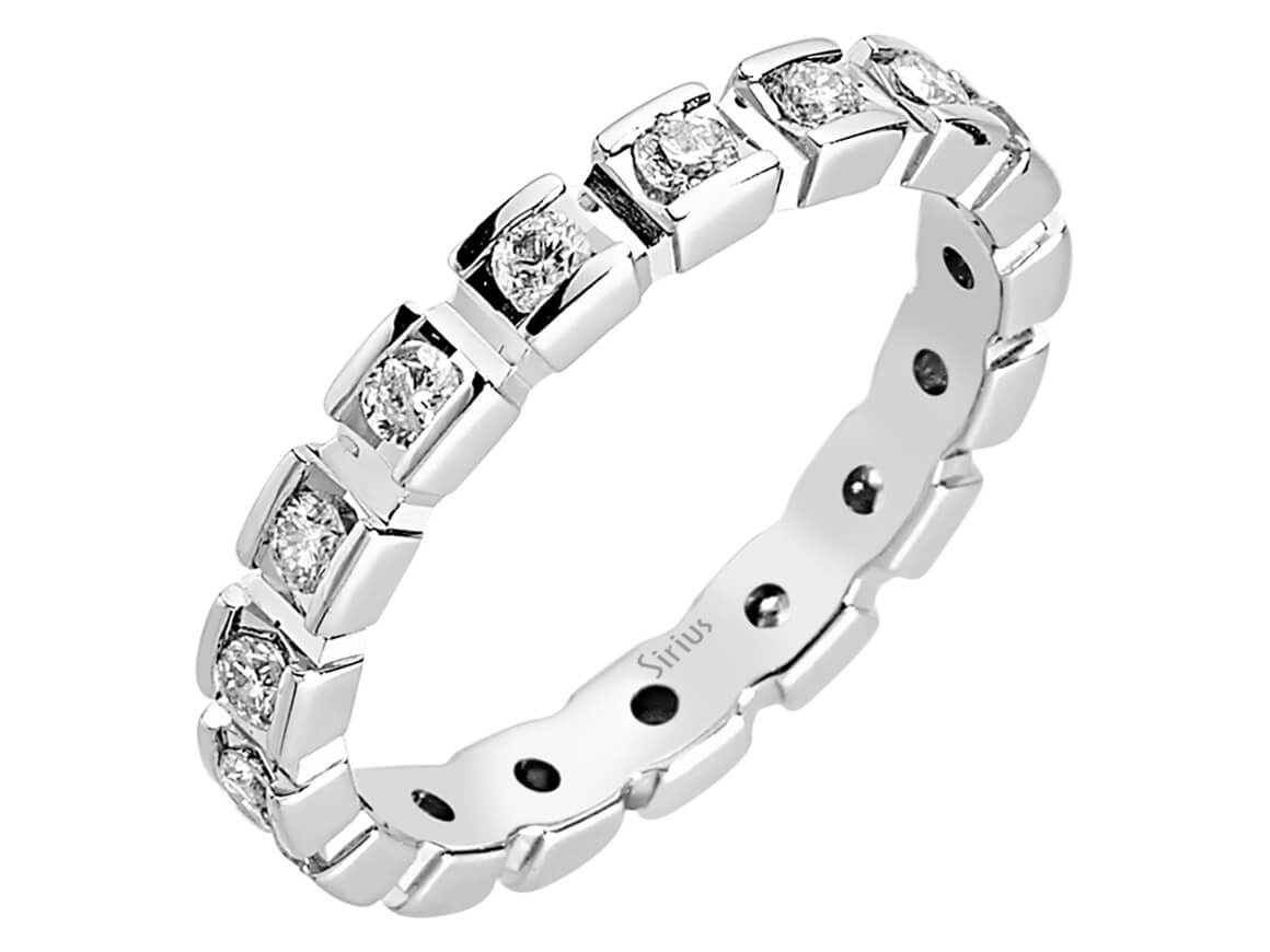 0,61 Karat Diamant rundum Allianz - handgefertigter Diamantschmuck aus Feingold | Sirius Diamant
