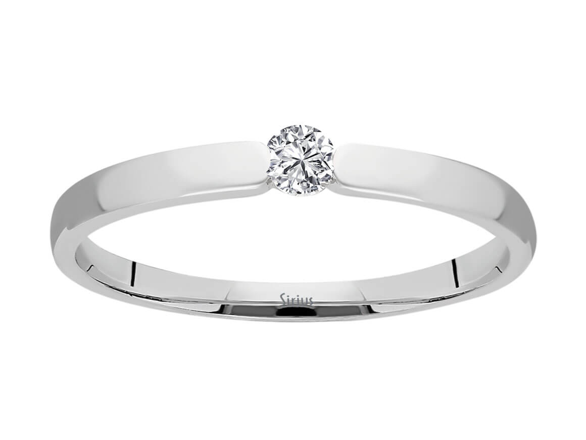 F Farbe 0,07 Carat Diamant Solitär Ring - handgefertigter Diamantschmuck aus Feingold | Sirius Diamant