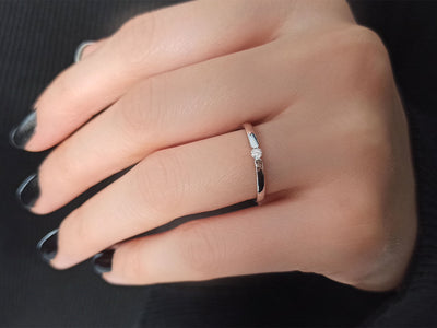 F Color 0.07 Carat Diamond Solitaire Ring