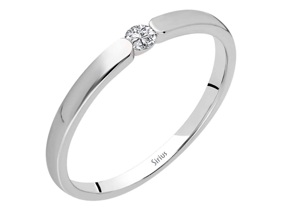 F Farbe 0,07 Carat Diamant Solitär Ring - handgefertigter Diamantschmuck aus Feingold | Sirius Diamant