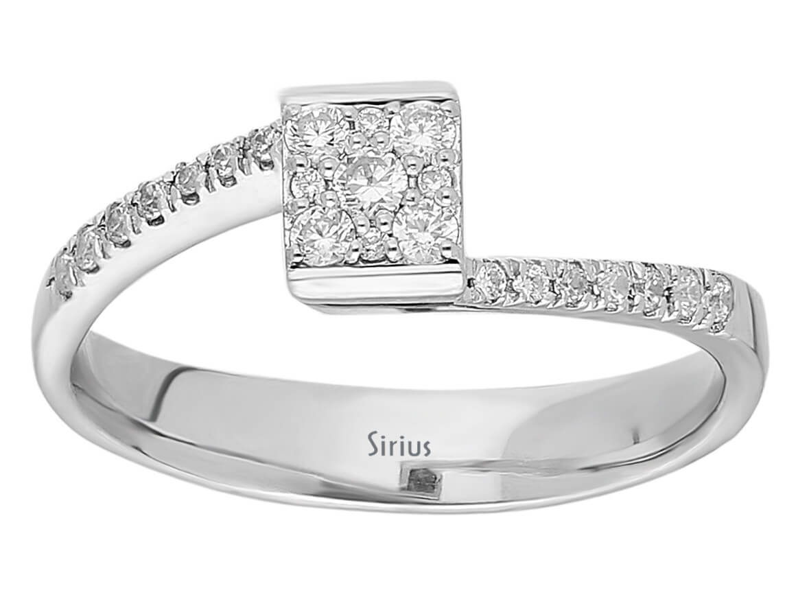 0,25 Carat Prinzessin Diamant Effekt Solitär Ring - handgefertigter Diamantschmuck aus Feingold | Sirius Diamant