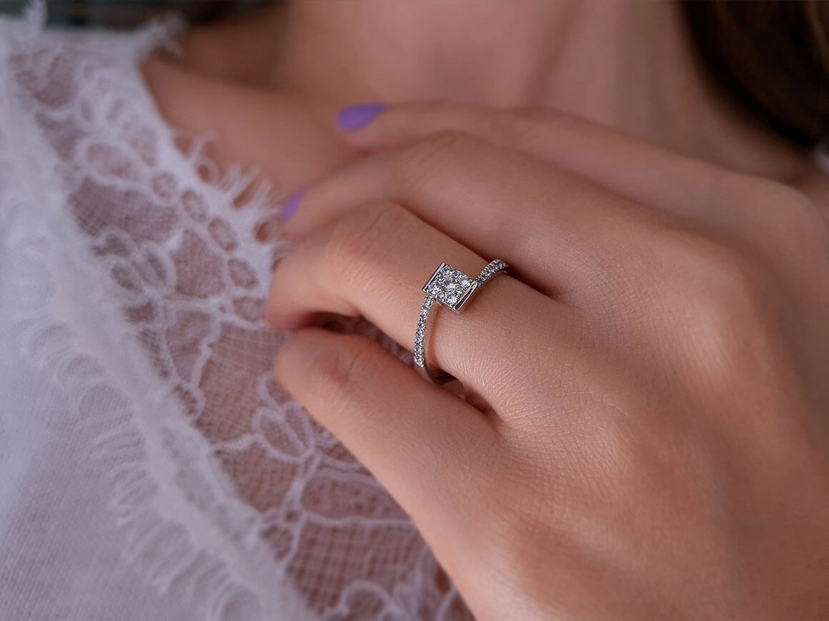 0.25 Carat Princess Diamond Effect Solitaire Ring