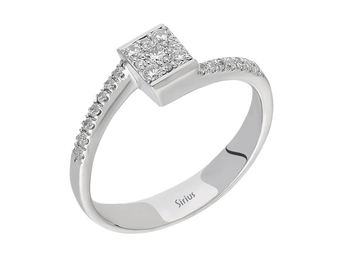 0,25 Carat Prinzessin Diamant Effekt Solitär Ring - handgefertigter Diamantschmuck aus Feingold | Sirius Diamant