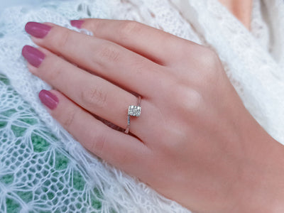 0.25 Carat Princess Diamond Effect Solitaire Ring