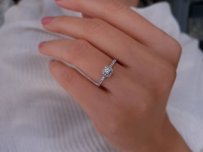 0.75 Carat Princess Diamond Effect Solitaire Ring