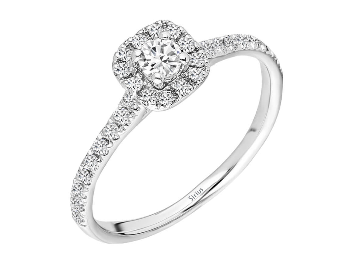 0,75 Carat Prinzessin Diamant Effekt Solitä Rring - handgefertigter Diamantschmuck aus Feingold | Sirius Diamant