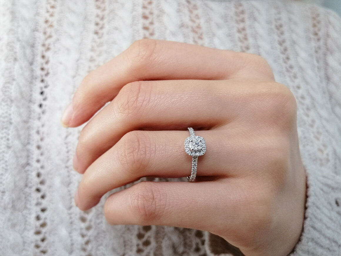Bague solitaire effet diamant princesse de 1,00 carat