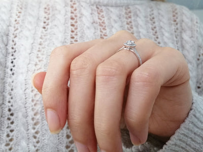 1.00 Carat Princess Diamond Effect Solitaire Ring