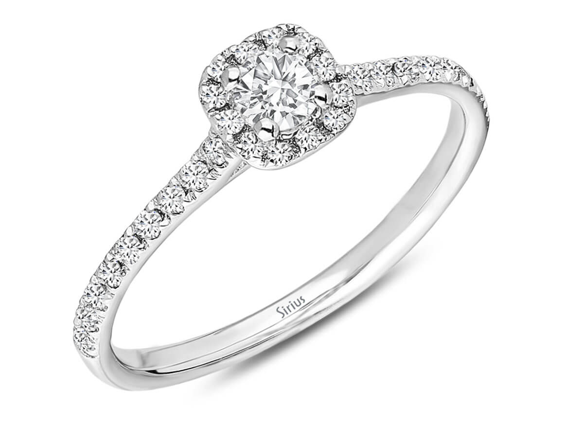 1,00 Carat Prinzessin Diamant Effekt Solitär Ring - handgefertigter Diamantschmuck aus Feingold | Sirius Diamant