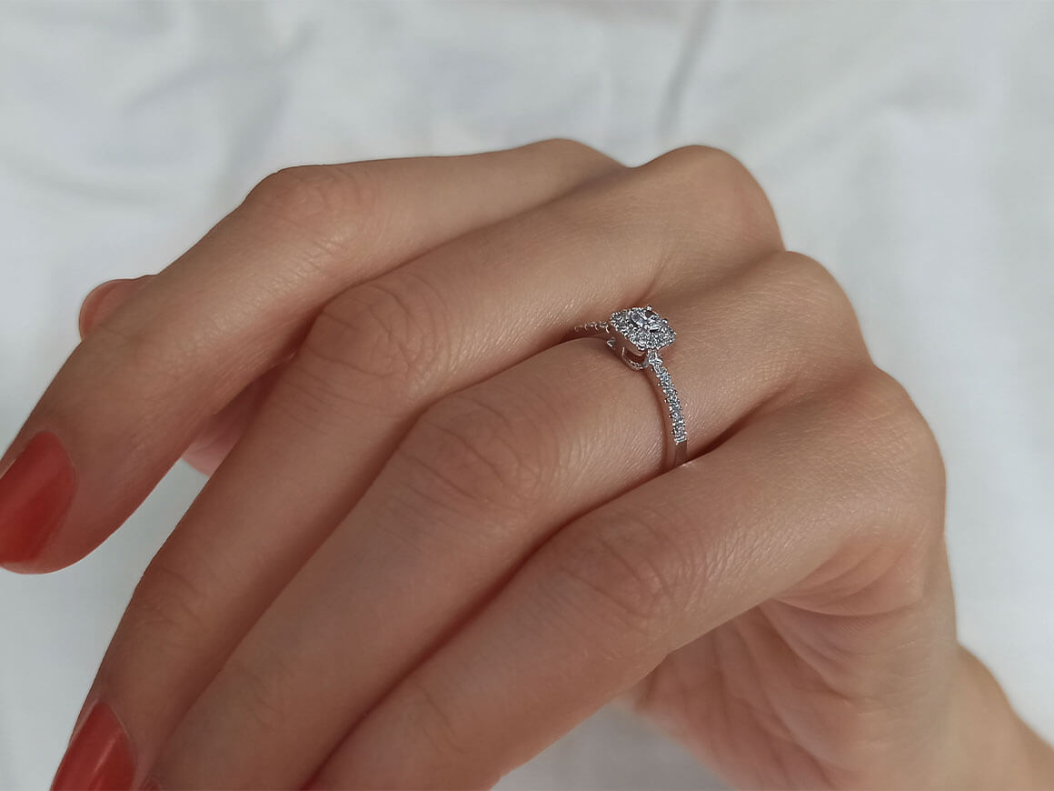1.00 Carat Princess Diamond Effect Solitaire Ring