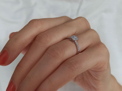 1.00 Carat Princess Diamond Effect Solitaire Ring