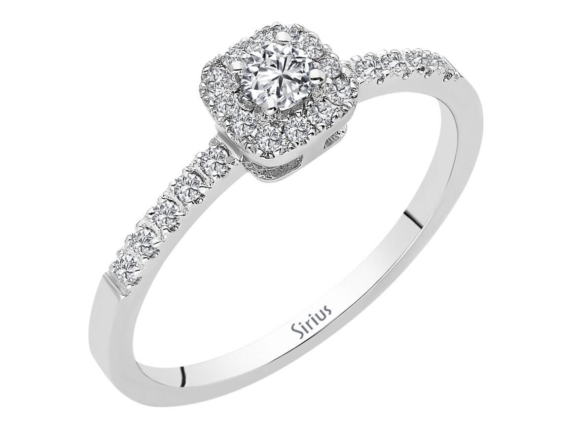 1,00 Carat Prinzessin Diamant Effekt Solitär Ring - handgefertigter Diamantschmuck aus Feingold | Sirius Diamant
