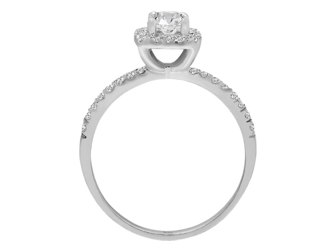 3,0 Carat Prinzessin-Schliff Diamant Effekt Solitär Ring - handgefertigter Diamantschmuck aus Feingold | Sirius Diamant