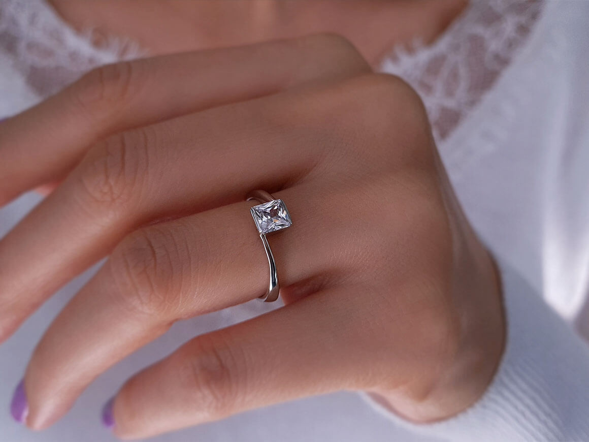 0.25 Carat Princess Diamond Solitaire Ring