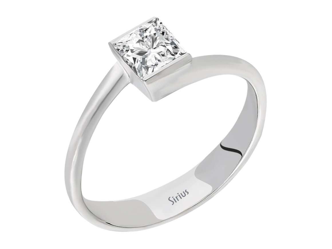 0,25 Carat Prinzessin Diamant Solitär Ring - handgefertigter Diamantschmuck aus Feingold | Sirius Diamant