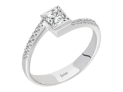 Total 0.35 Carat Princess Diamond Solitaire Ring