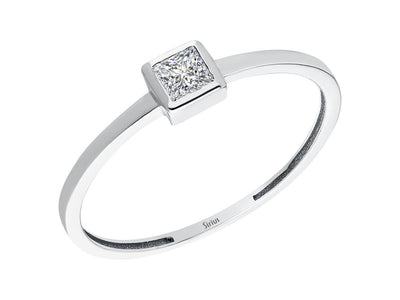 0.15 Carat Princess Cut Diamond Solitaire Ring