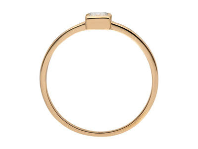 0.15 carat princess cut diamond solitaire ring in rose gold