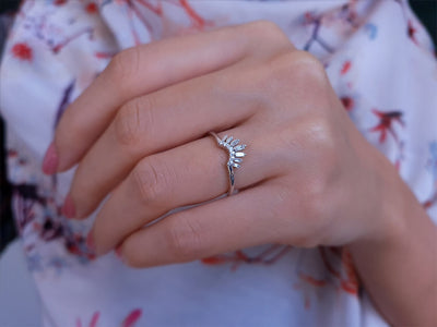 Baguette Diamond Princess Crown Ring