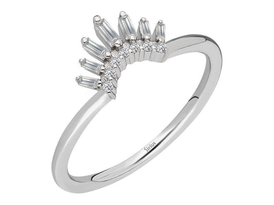 Baguette Diamond Princess Crown Ring