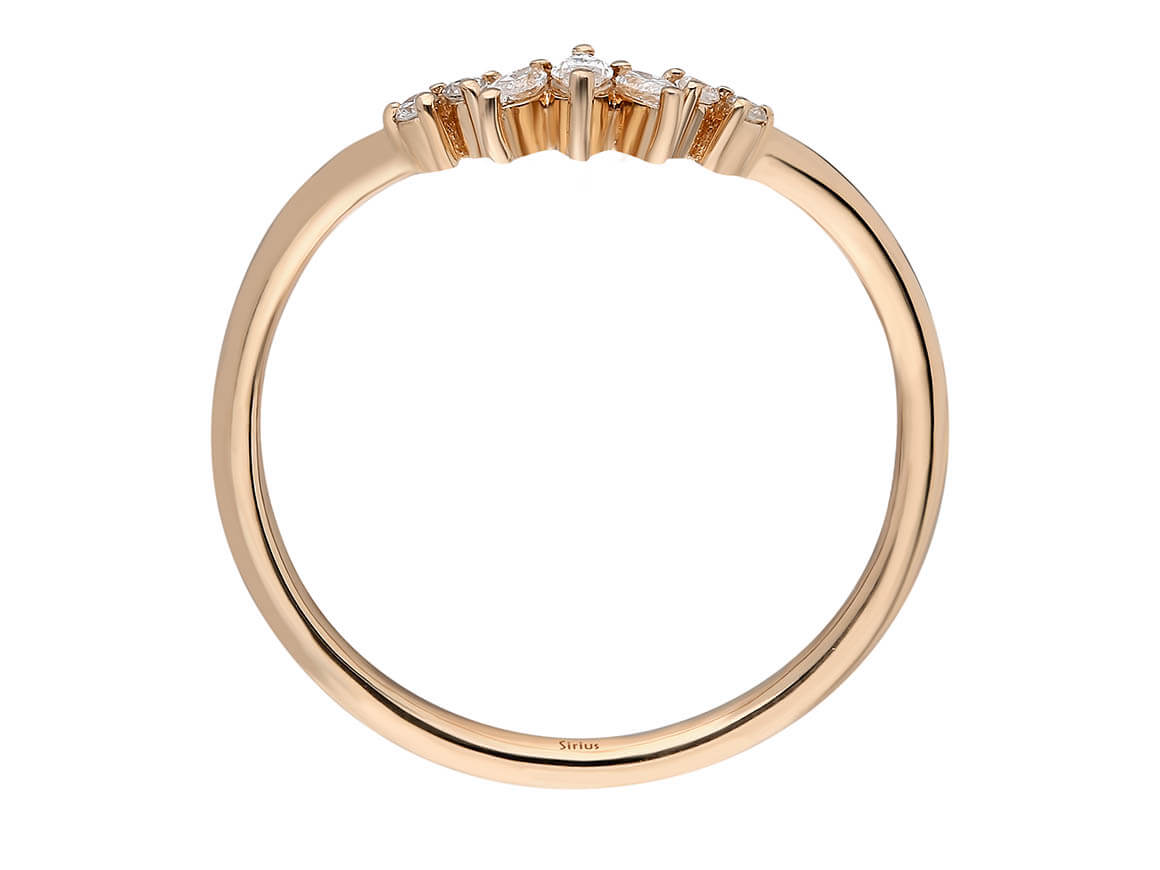 Prinzessin Krone Marquise Ring - handgefertigter Diamantschmuck aus Feingold | Sirius Diamant