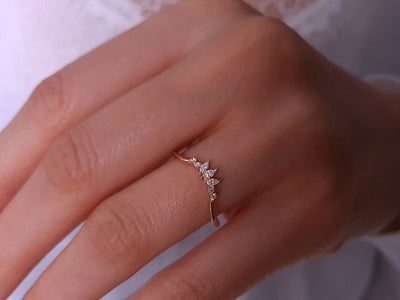 Princess Crown Marquise Ring