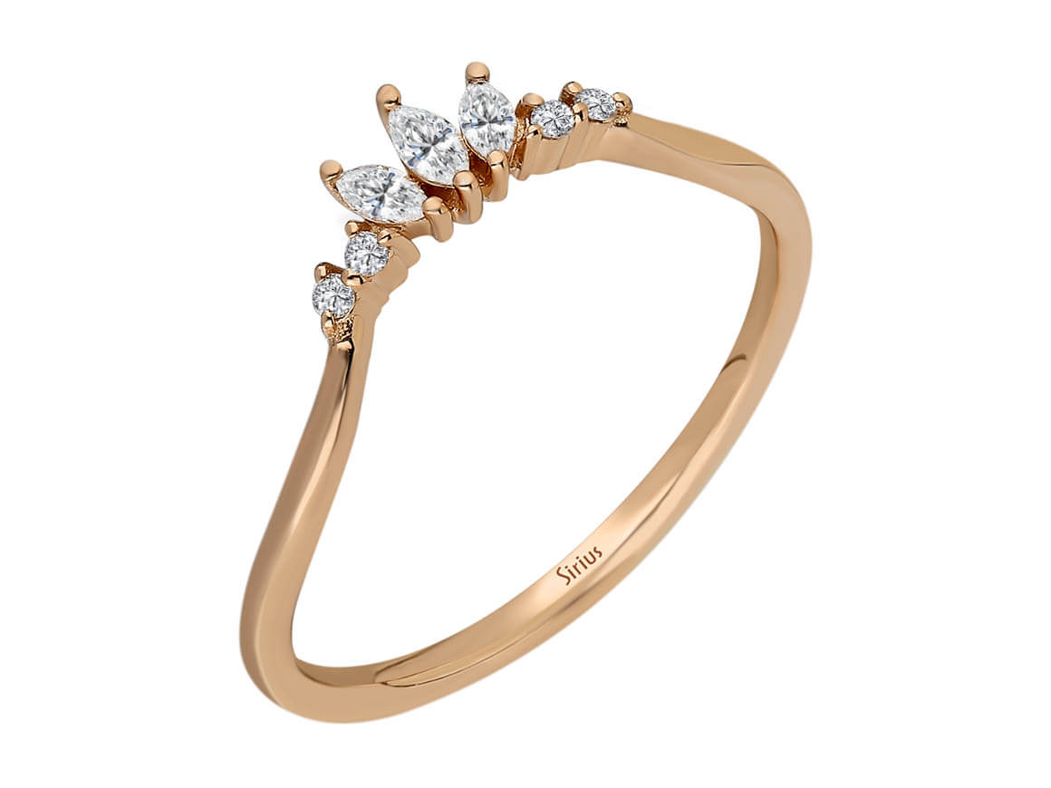Prinzessin Krone Marquise Ring - handgefertigter Diamantschmuck aus Feingold | Sirius Diamant