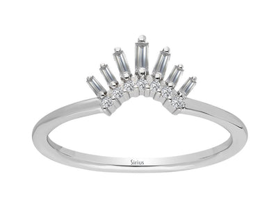 Baguette Diamond Princess Crown Ring