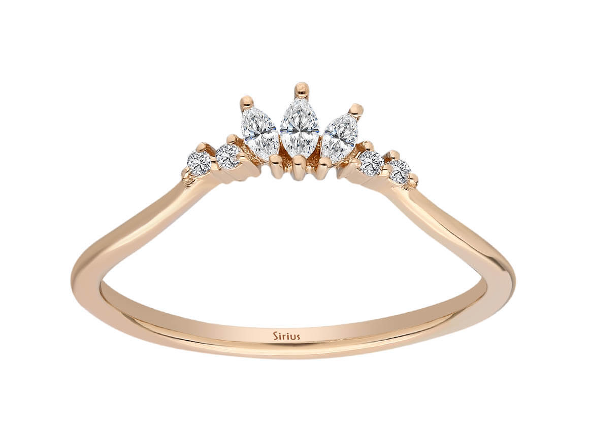 Prinzessin Krone Marquise Ring - handgefertigter Diamantschmuck aus Feingold | Sirius Diamant